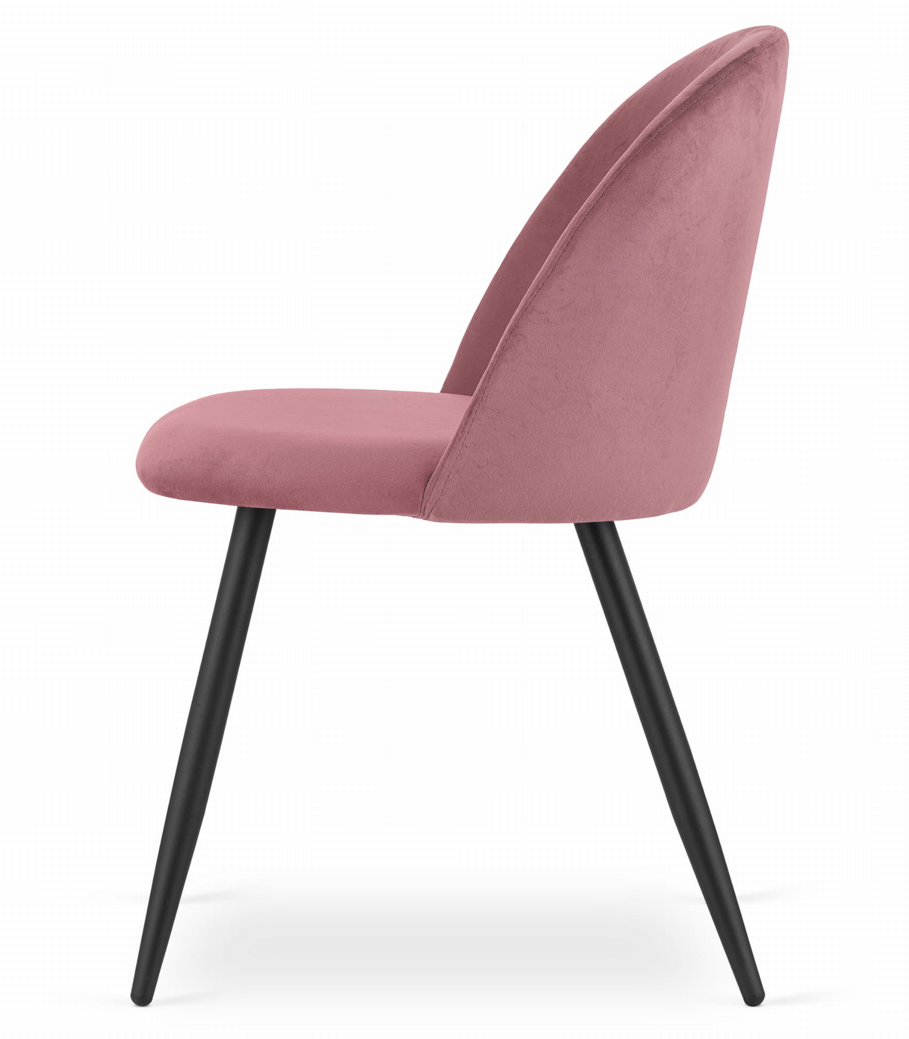 Sedia Valora BELLO in velluto rosa scuro con gambe in metallo nero x4