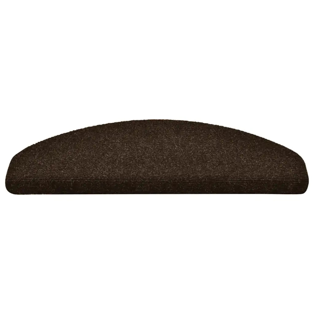 Tappetini per scale autoadesivi 10 pz 65x21x4 cm marrone semicircolari grandi 149713