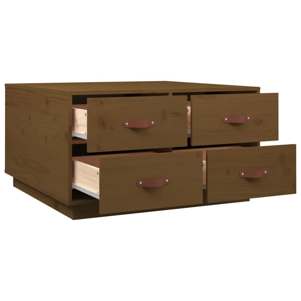 Tavolino da Salotto ambra 80x80x45 cm Legno Massello di Pino 821520