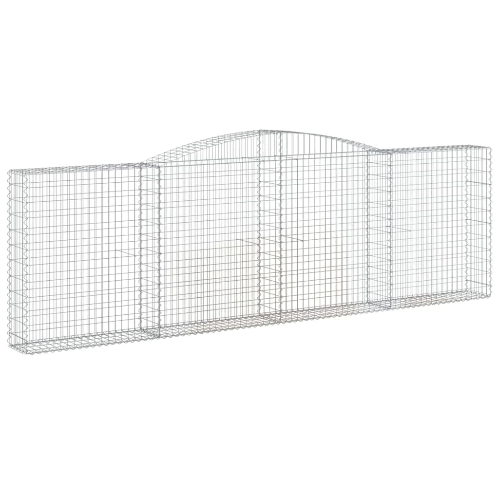 Set di 4 gabbioni ad arco per recinzione gabbia o muro di contenimento 400 x 30 x 120/140 cm ferro zincato argento 02_0041477