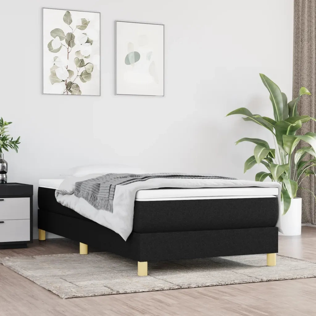 Giroletto senza Materasso Nero 90x200 cm in Tessuto