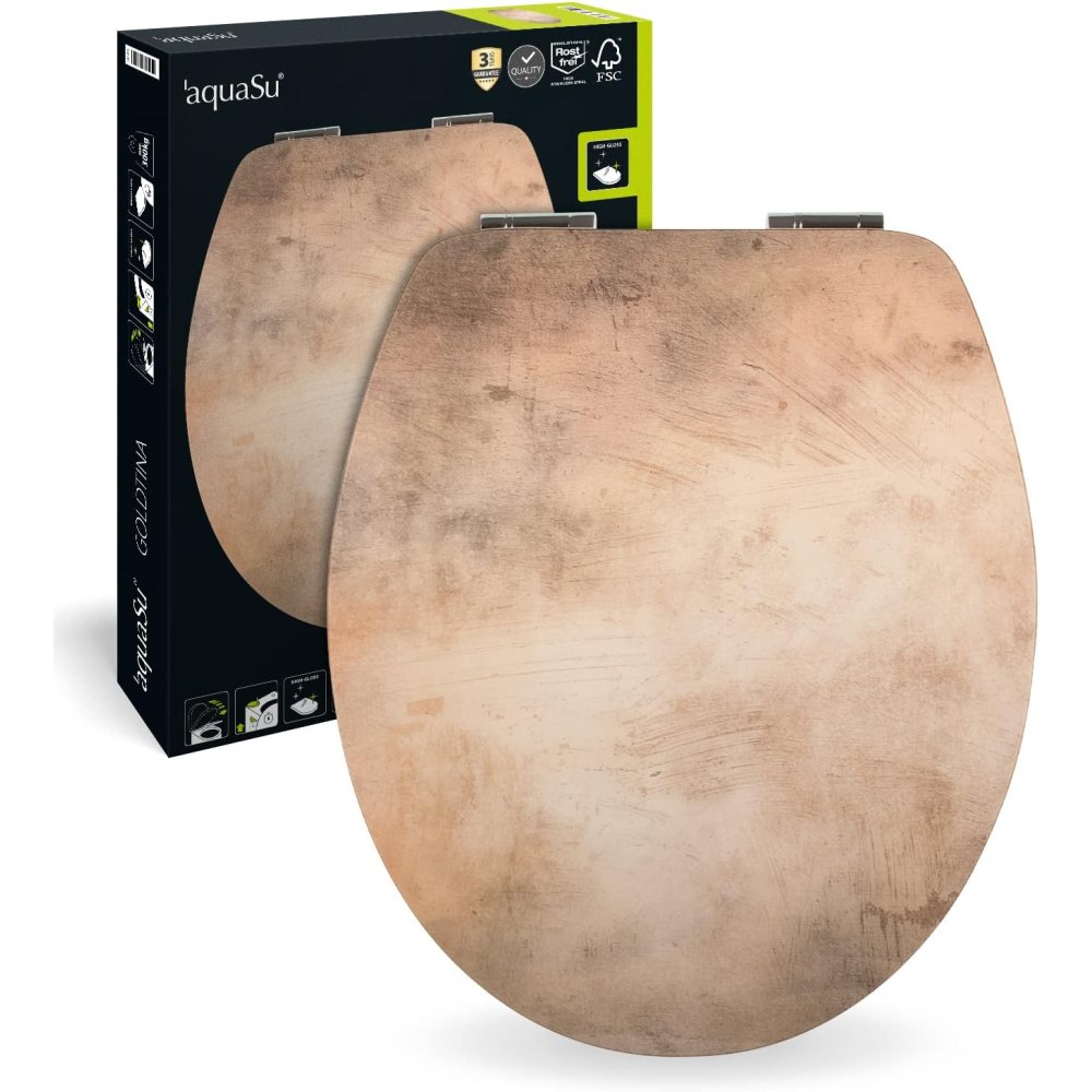 Sitzplatz sedile wc high gloss parete oro tina, 1 pezzi, oro, 40