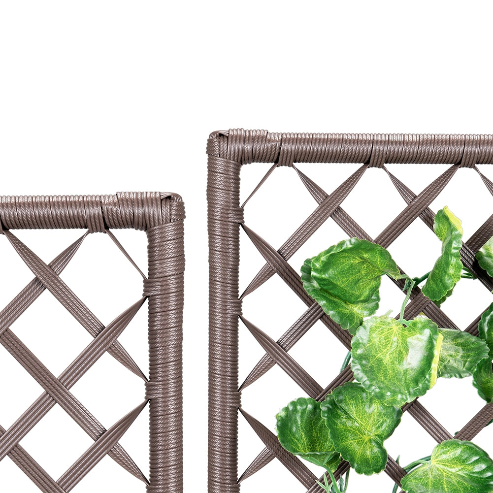 Fioriera da Giardino Polyrattan con 3vasi Estraibili per Balconi e Terrazzi Marrone
