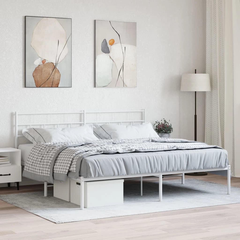Giroletto con Testiera Metallo Bianco 180x200 cmcod mxl 107247