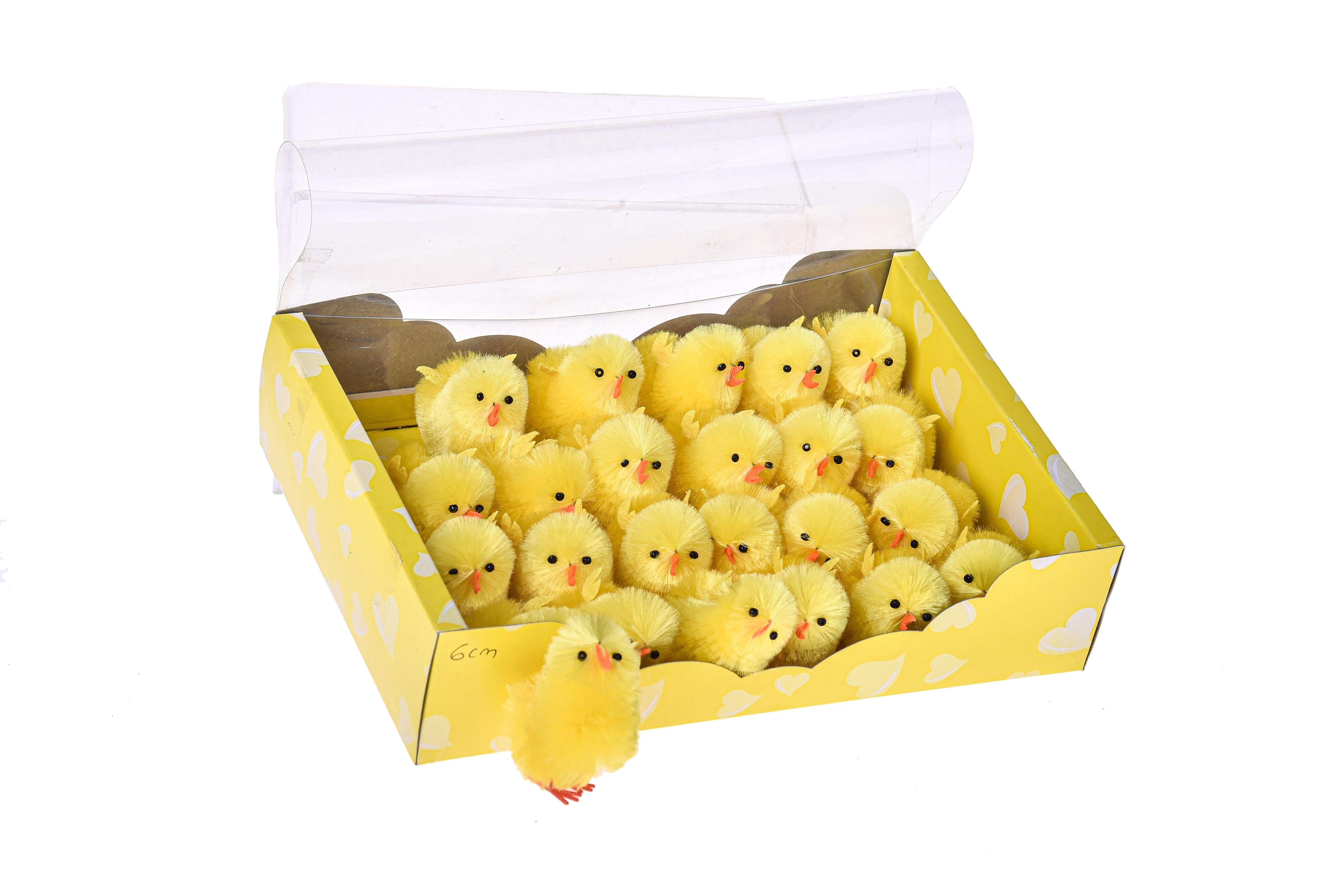 Set 18 Pupazzi Pulcini Decorativi con Nido H 7 cm