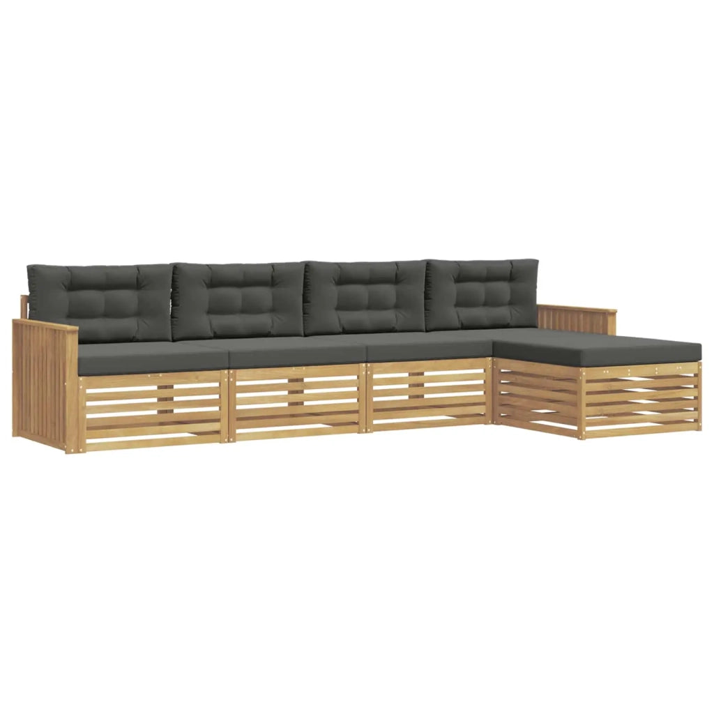 Set di divani da esterno 5 pz Bianco e Antracite 3390322
