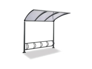 Portabici Cloud 603 Giochipark acciaio zincato tetto policarbonato cm225x175x234h - Grigio micaceo