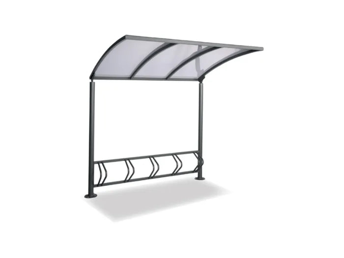 Portabici Cloud 603 Giochipark acciaio zincato tetto policarbonato cm225x175x234h - Grigio micaceo