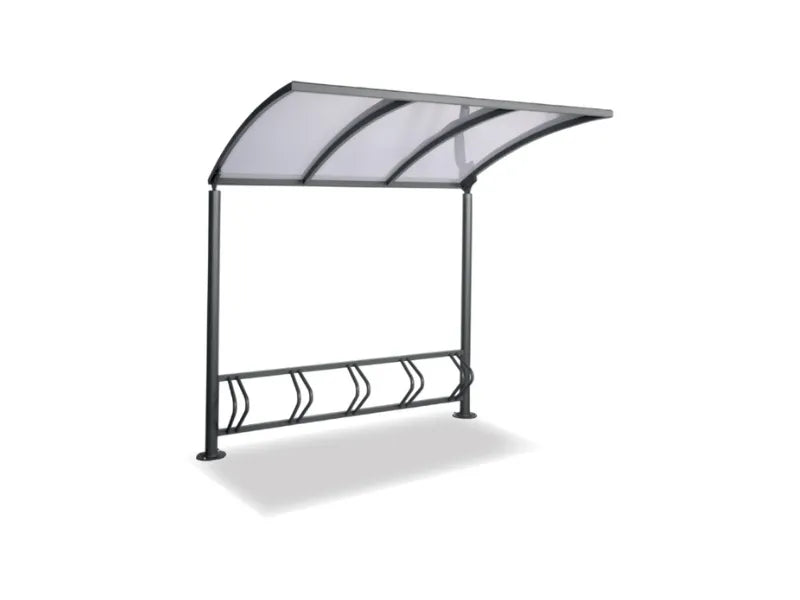 Portabici Cloud 603 Giochipark acciaio zincato tetto policarbonato cm225x175x234h - Grigio micaceo