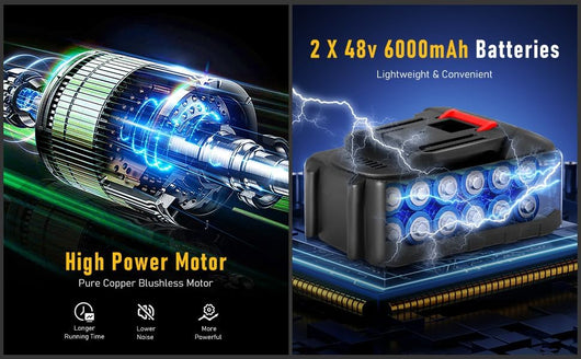 Decespugliatore Elettrico a Batteria con Ruote, Tagliabordi a Batteria 48v, Tagliabordi a Batteria Testata Regolabile e Maniglia Telescopica Testa Girevole 90° per Il Taglio di Giardini