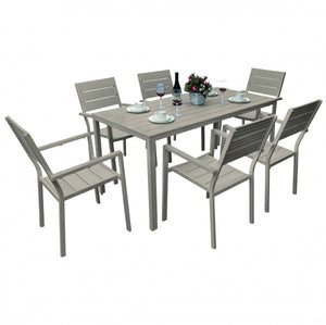 TAVOLO RETTANGOLARE GRIGIO EFFETTO LEGNO TENERIFE 156X78X74 CM