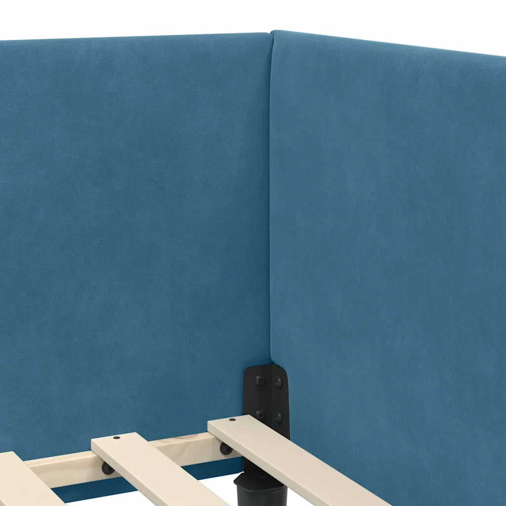 Cornice del letto ad angolo Blu 90 cm x 190 cm Velluto 42016215