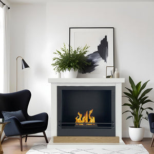 Camino a bioetanolo biocamino da terra in legno 75x28x70 cm - STOCCOLMA