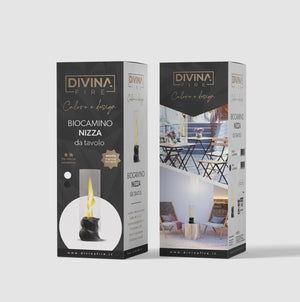 Camino a bioetanolo biocamino da tavolo d.14,5x46,5 interno esterno - NIZZA