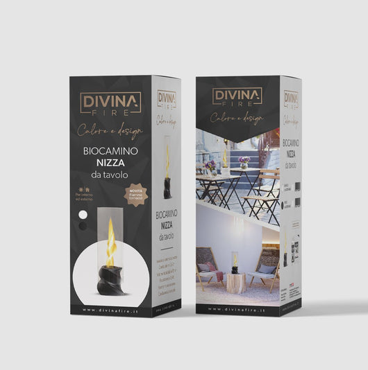 Camino a bioetanolo biocamino da tavolo d.14,5x46,5 interno esterno - NIZZA