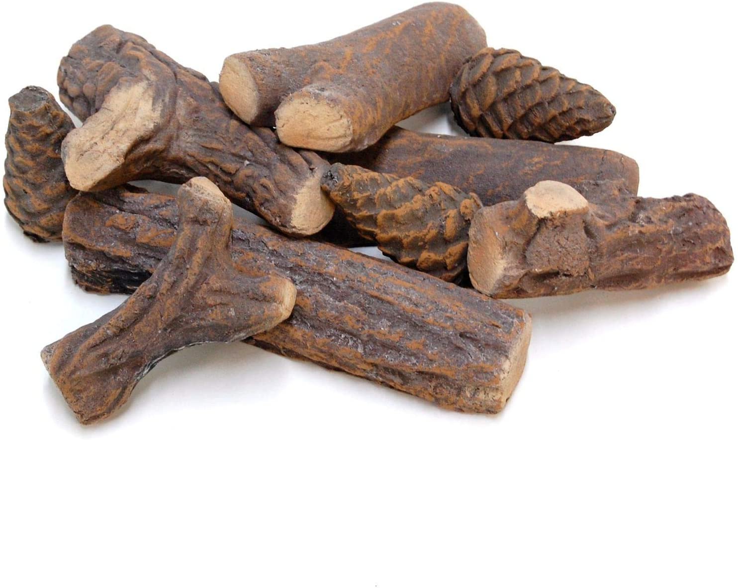 Set 9 pz legnetti in ceramica legna per camino a bioetanolo