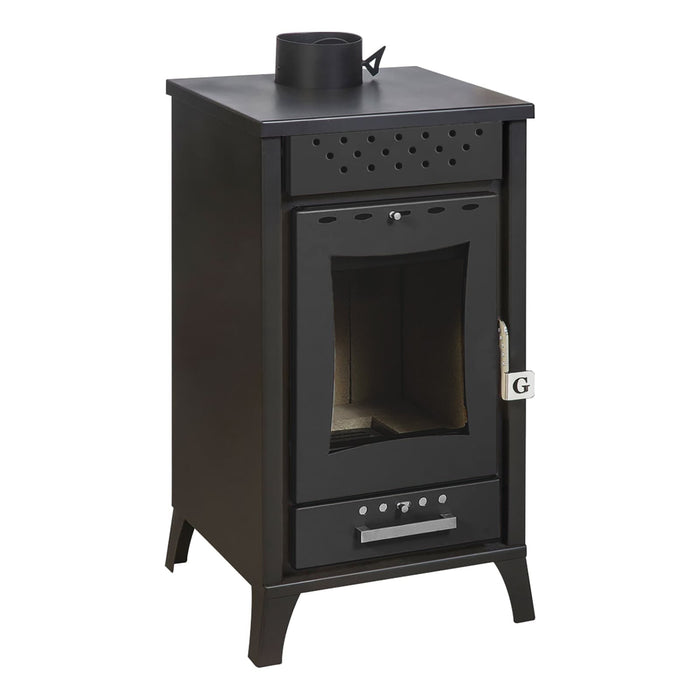 Stufa a legna potenza 15 Kw 45,5x48,5x91 - OLGA Colore: Nero