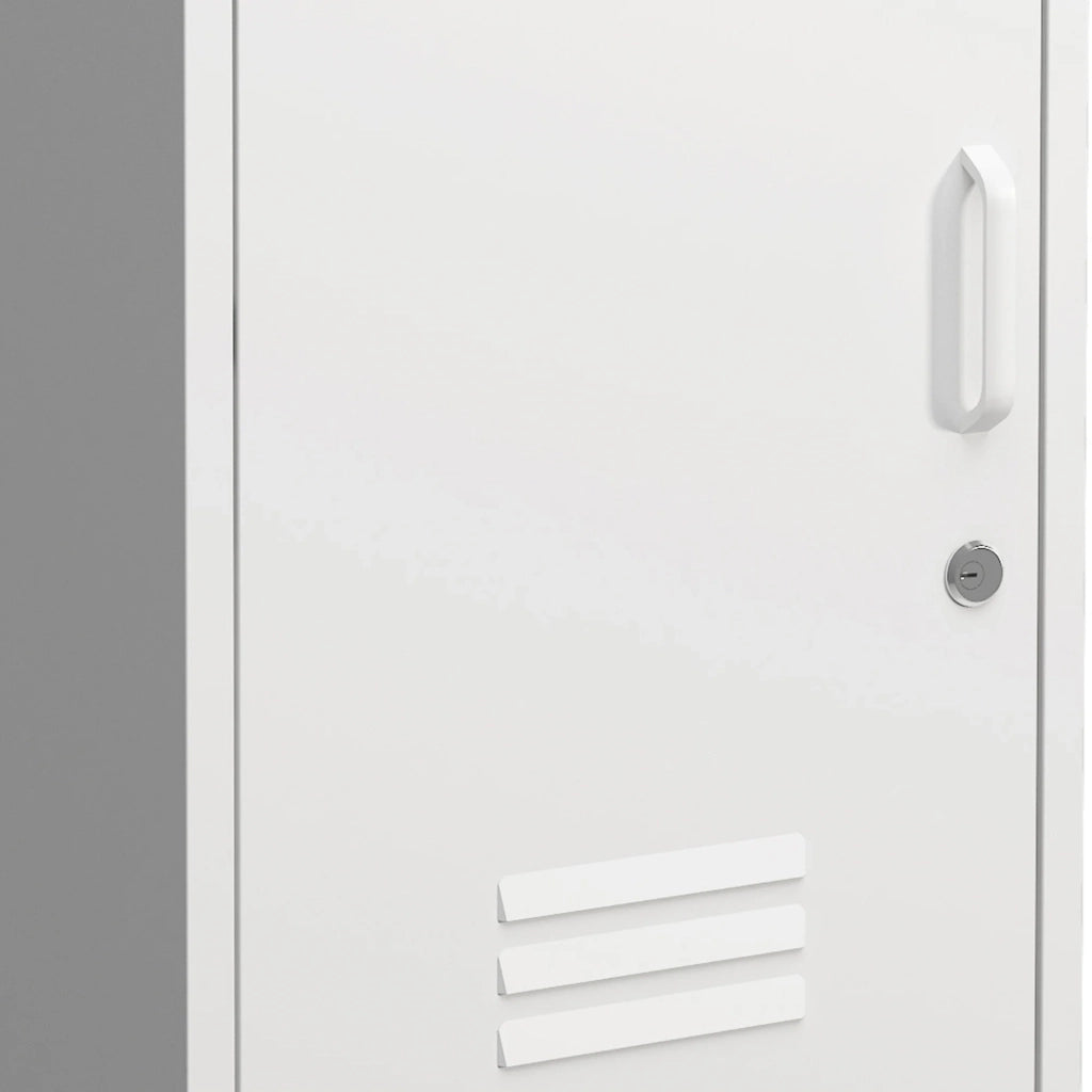 Set di 2 comodini in acciaio 82 x 35 x 35 cm Bianco 03_0008691