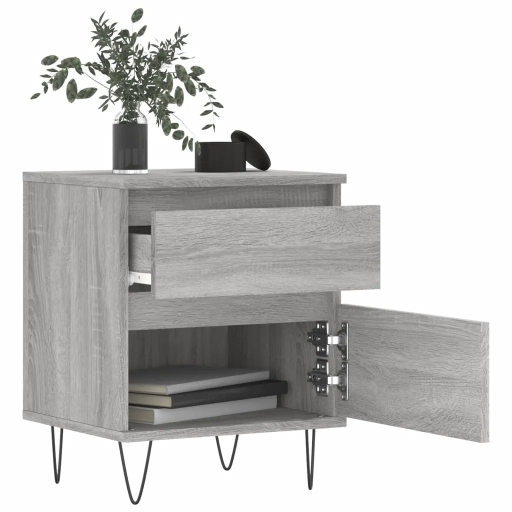 Comodino | Armadio da Notte | Mobiletto da notte Grigio Sonoma 40x35x50 cm in Legno Multistrato