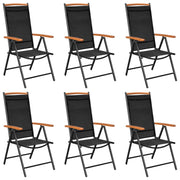 Set Mobili da Pranzo da Giardino 7 pz in Alluminio Nero 3070629
