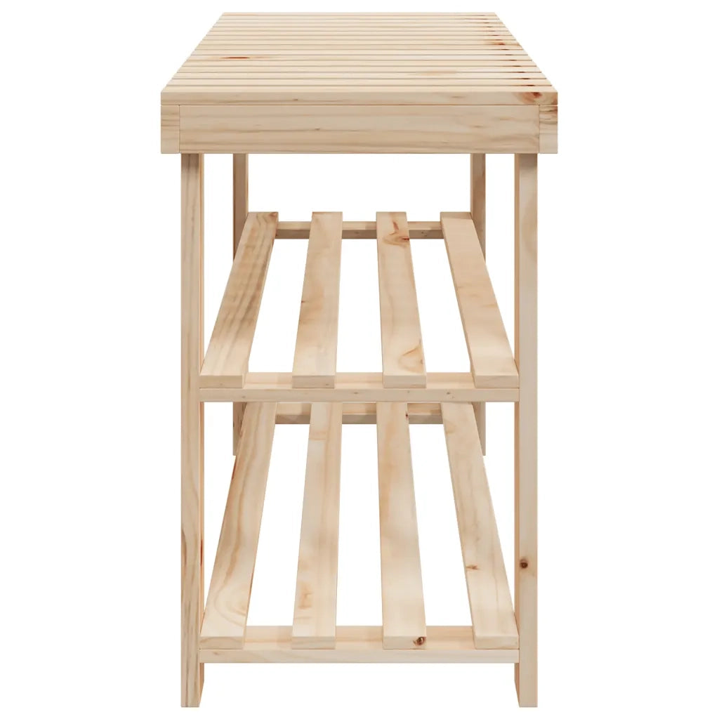Scarpiera 2 in 1 con Piano d'Appoggio 2 pz in Legno Massello 276040