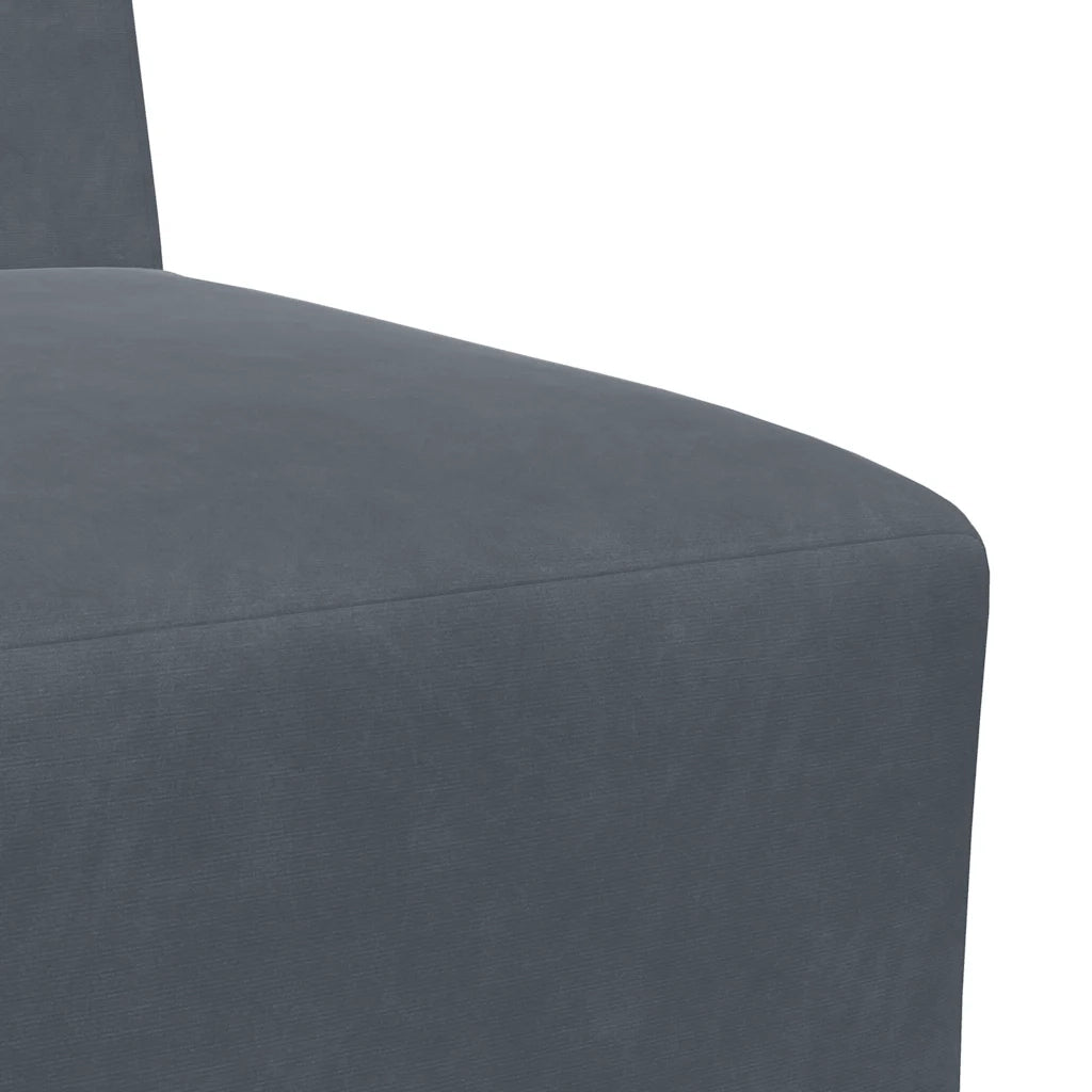 Divano componibile senza braccioli grigio scuro 55 cm in velluto 4108480