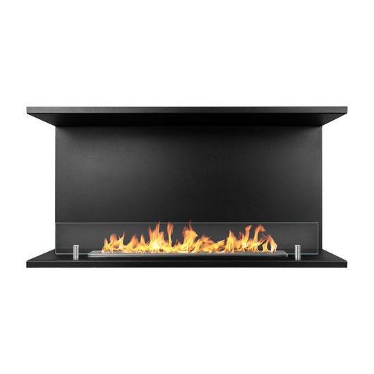 Camino a bioetanolo da incasso trifacciale biocamino a 3 lati aperti 90x45 90 - TREVI Dimensioni: L90, Colore: Nero