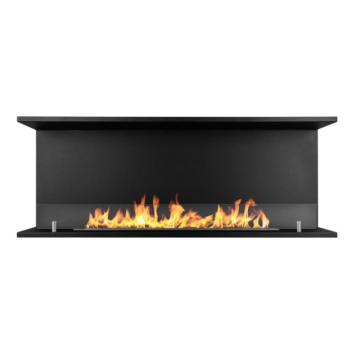 Camino a bioetanolo da incasso trifacciale biocamino a 3 lati aperti 90x45 90 - TREVI Colore: Nero, Dimensioni: L120