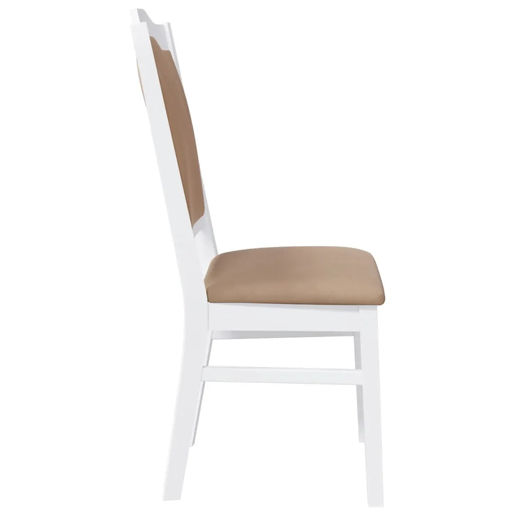 Sedie da Pranzo con Cuscini 2 pz Bianco Legno Massello di Hevea 4102470