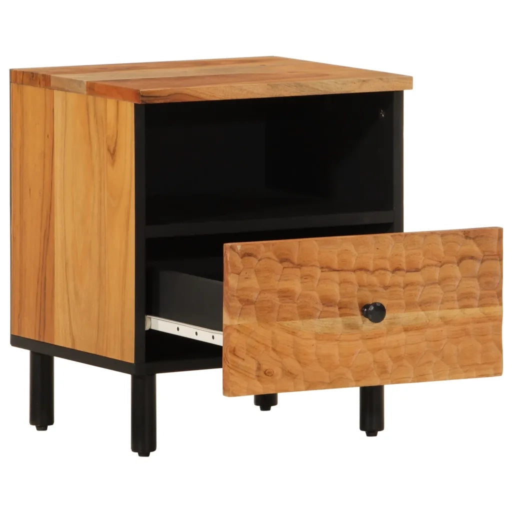 Comodini 2pz 40x33x46 cm in Legno Massello di Acacia 356862