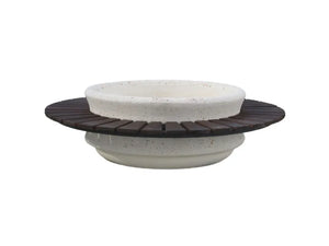 Fioriera Selene 1644 Giochipark calcestruzzo finto marmo panca legno A~170x65h