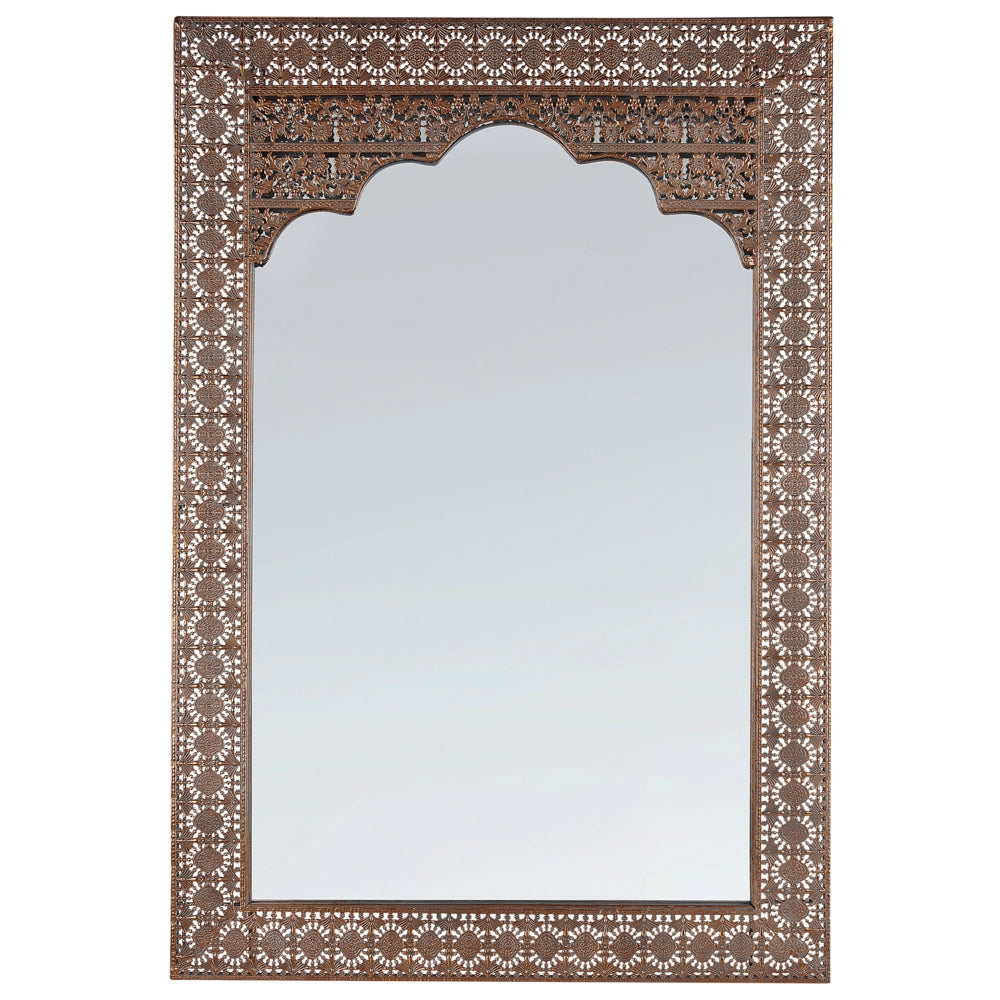 Specchio da muro rettangolare cornice rame 60 x 95 cm decorazione orientale