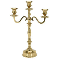 CANDELIERE A 3 POSTI H39CM ORO IN ALLUMINIO