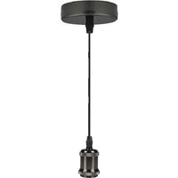 PENDEL VINTAGE 109CM E27 CROMO SCURO CAVO TRECCIA