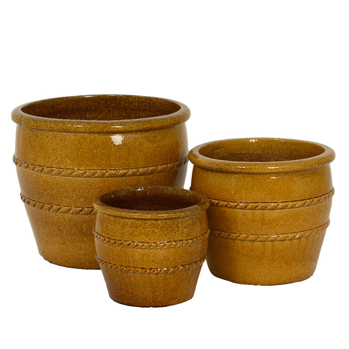 VASO LUCIA D.37XH32CM OCRA IN TERRACOTTA
