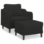 Poltrona | Sedia Relax con Poggiapiedi Nero 60 cm in Tessuto