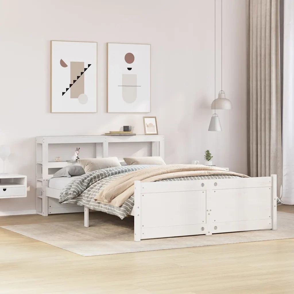 Giroletto con Testiera senza Materasso-Struttura Letto Bianco 120x200 cm 593467