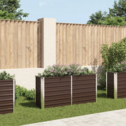Letto Rialzato Giardino Marrone 160x40x77 cm in Acciaio Zincato 45717