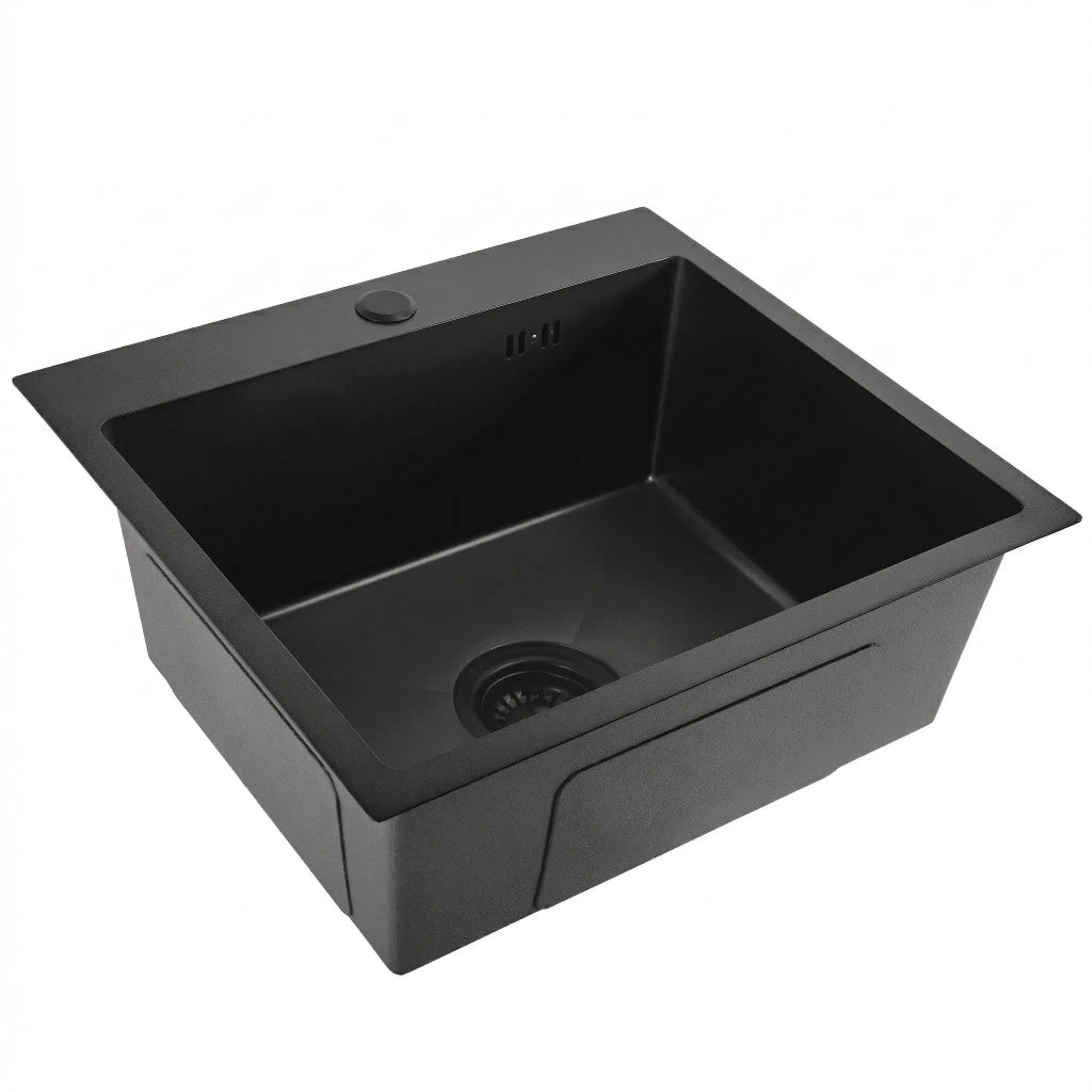 Lavello In Acciaio Leo 50 Black senza rubinetto da cucina