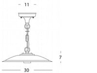 Lampada Sospesa Piccola Colore Grigio per Esterno Linea Piatto Antico Sovil