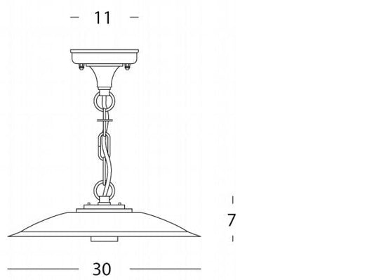 Lampada Sospesa Piccola Colore Grigio per Esterno Linea Piatto Antico Sovil