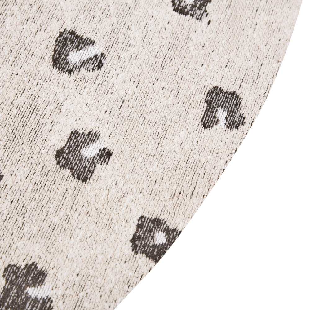 Tappeto in cotone beige chiaro 140 cm Rotondo motivo animali moderno