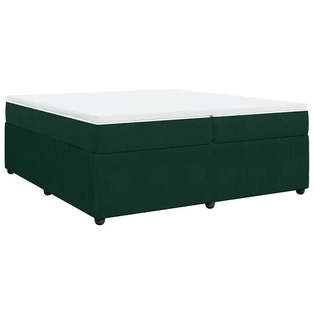 Giroletto a Molle con Materasso Verde Scuro 200x200 cm Velluto