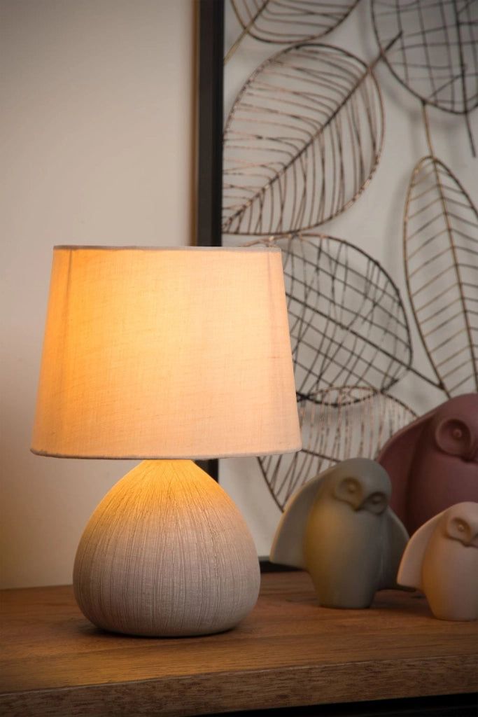 Lampada da tavolo Lucide Ramzi beige ceramica E14 40W