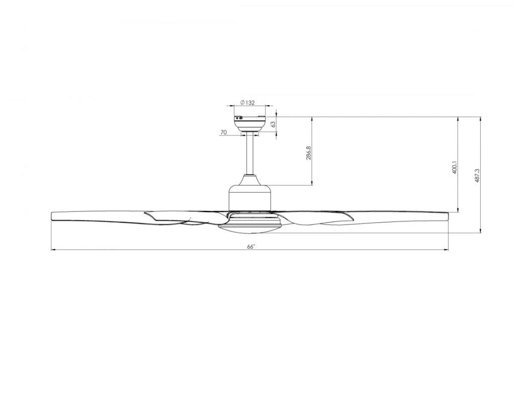 Vam Ventilatore da soffitto a risparmio energetico Eco-LED 167 cm nichel sabbiato con luce a LED