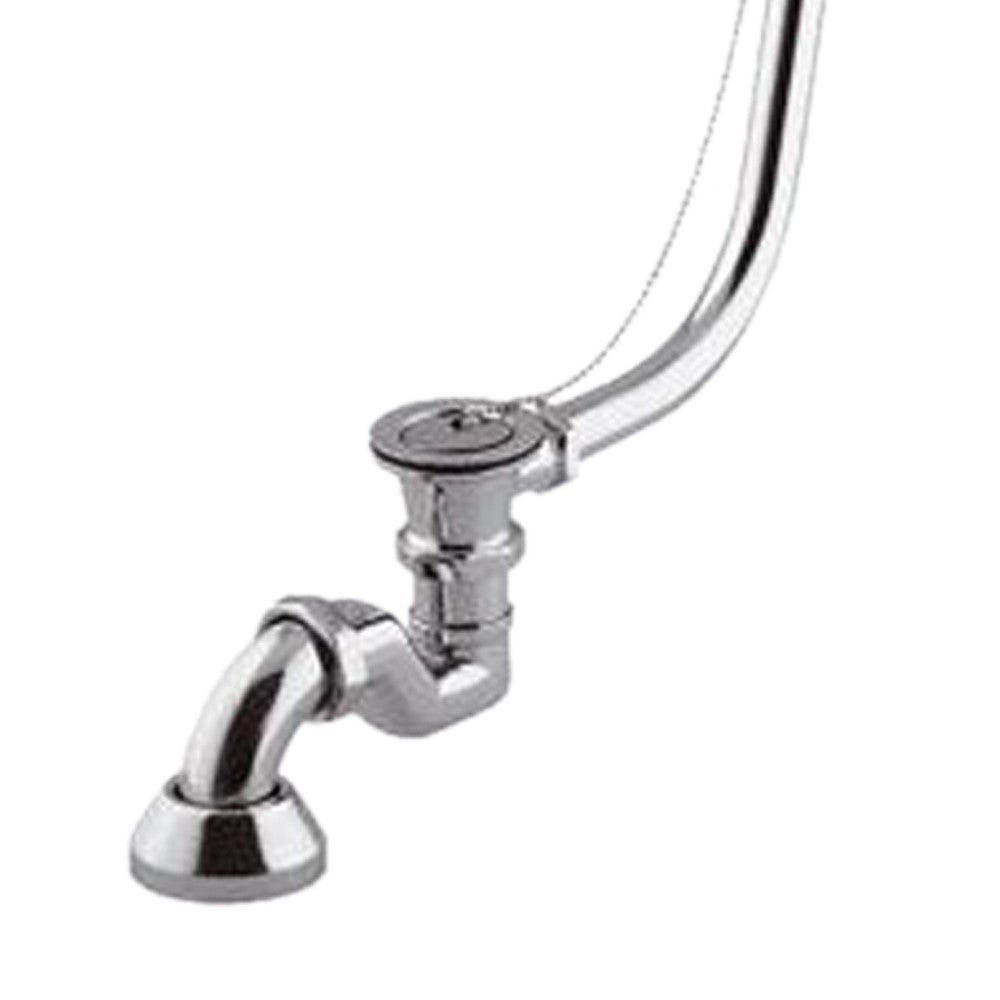 Colonna di scarico con sifone per vasca con tubo in rame cromato, tutta cromata