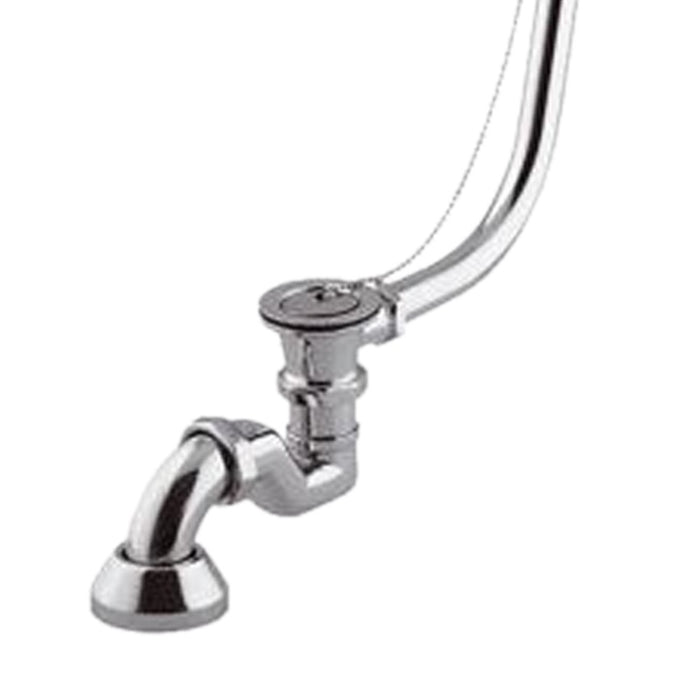 Colonna di scarico con sifone per vasca con tubo in rame cromato, tutta cromata