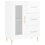 Credenza | Madia | Buffet da pranzo | Armadio da pranzo 69,5x34x90 cm in Legno Multistrato Bianco Lucido