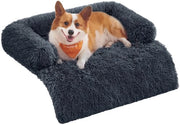 Cuscino per Cani Plush, Coperta per Cani, Protezione per Divano per Cani, Cuscino per Cani, Dimensione L, per Cani di Dimensione Media, 95 x 85 x 16 cm, Grigio Scuro PGW222G02