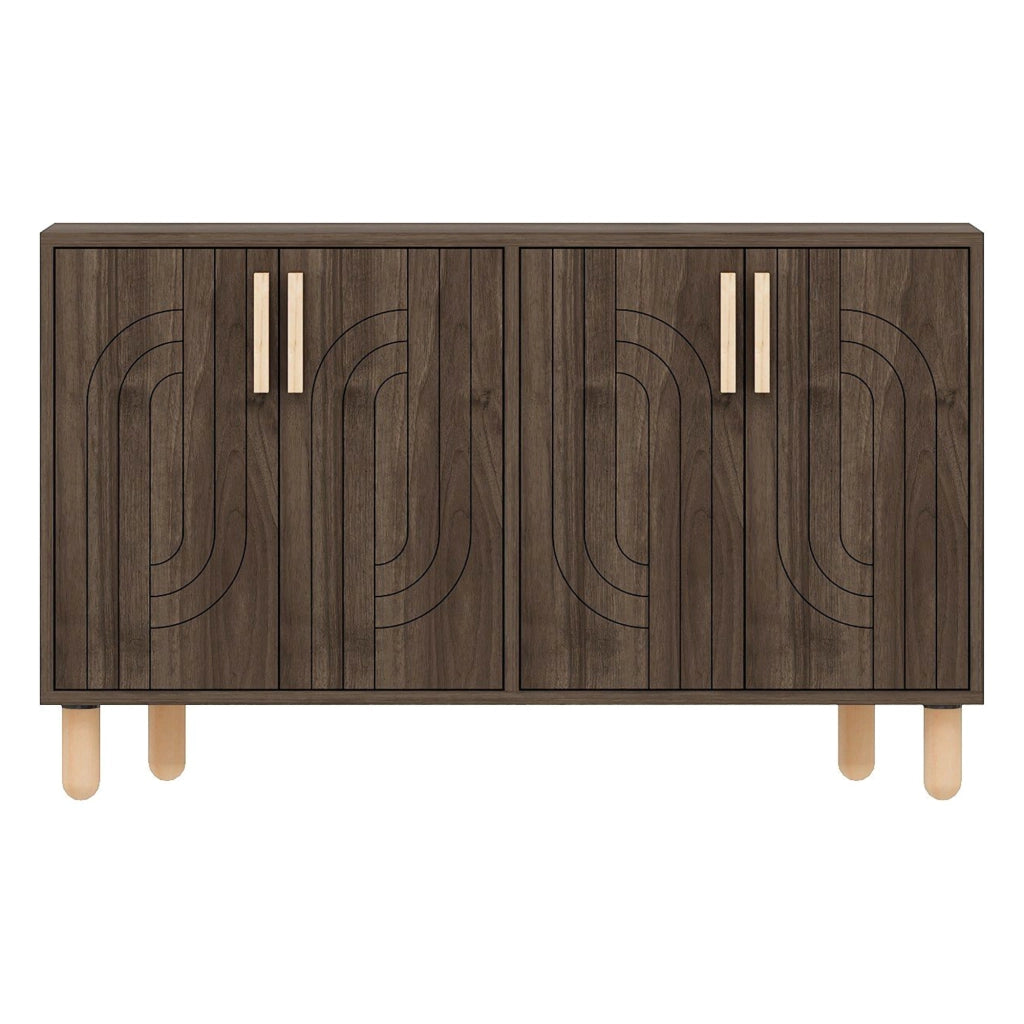 Madia Venerina, Credenza 2 Ripiani, 120x30x74h cm Marrone Noce
